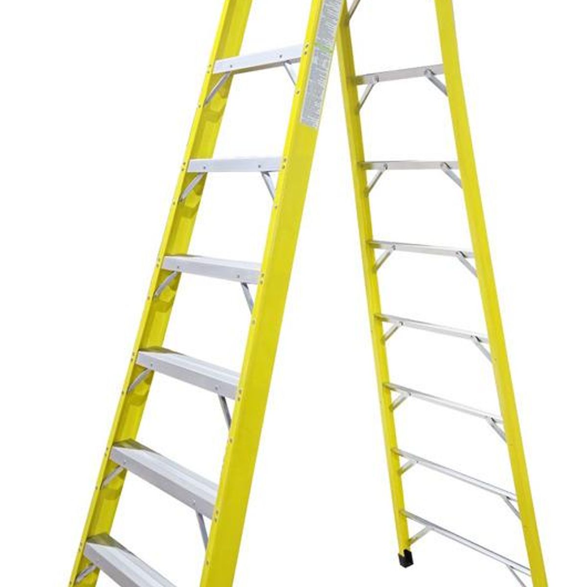 GENERICO - Escalera Tijera de Fibra de Vidrio con Baranda y 8 Escalones