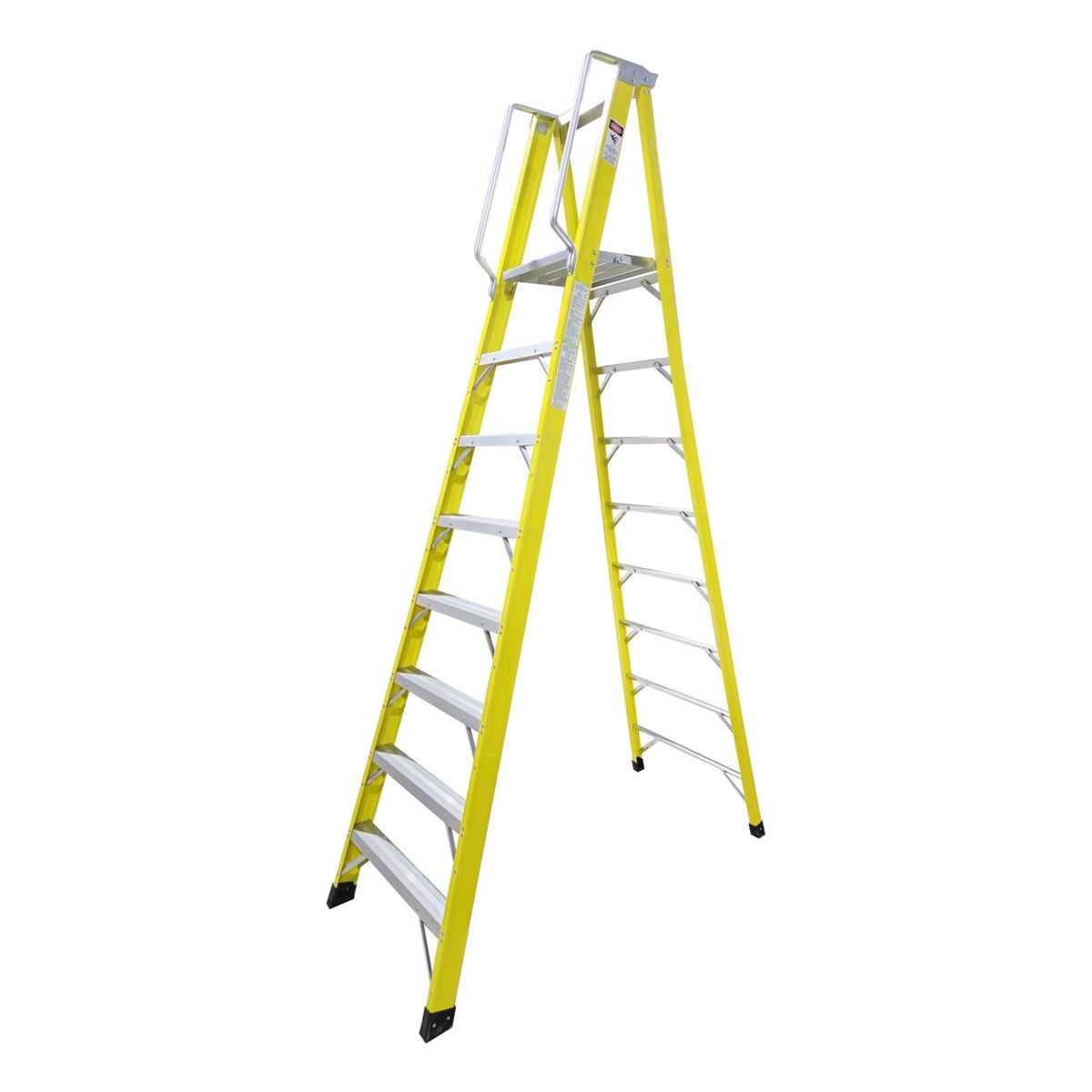 GENERICO - Escalera Tijera de Fibra de Vidrio con Baranda y 8 Escalones