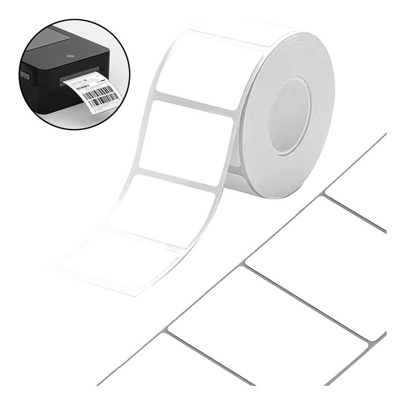 GENERICO - Pack de 20 Rollos de Etiquetas Adhesivas Térmicas 60x40 mm