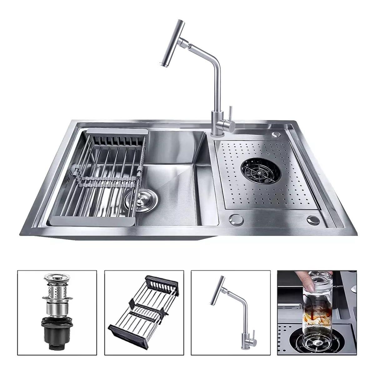 GENERICO - Lavaplatos Simple 80x50cm Acero Inoxidable con Grifo