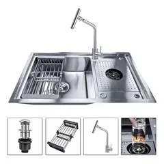 GENERICO - Lavaplatos Simple 80x50cm Acero Inoxidable con Grifo