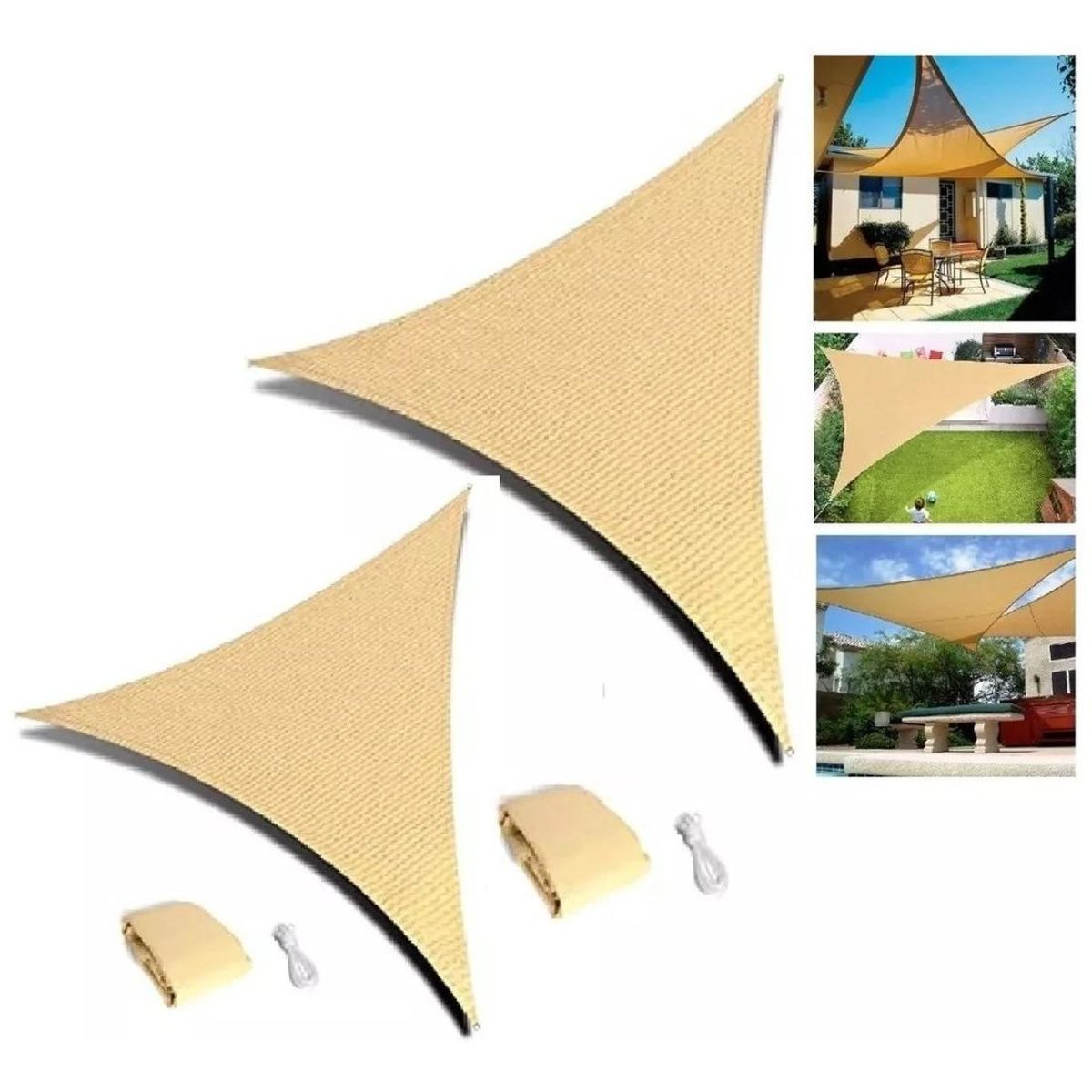 GENERICO - Carpa Camping Toldo Plegable Triangular 5x5mts 2 unidades