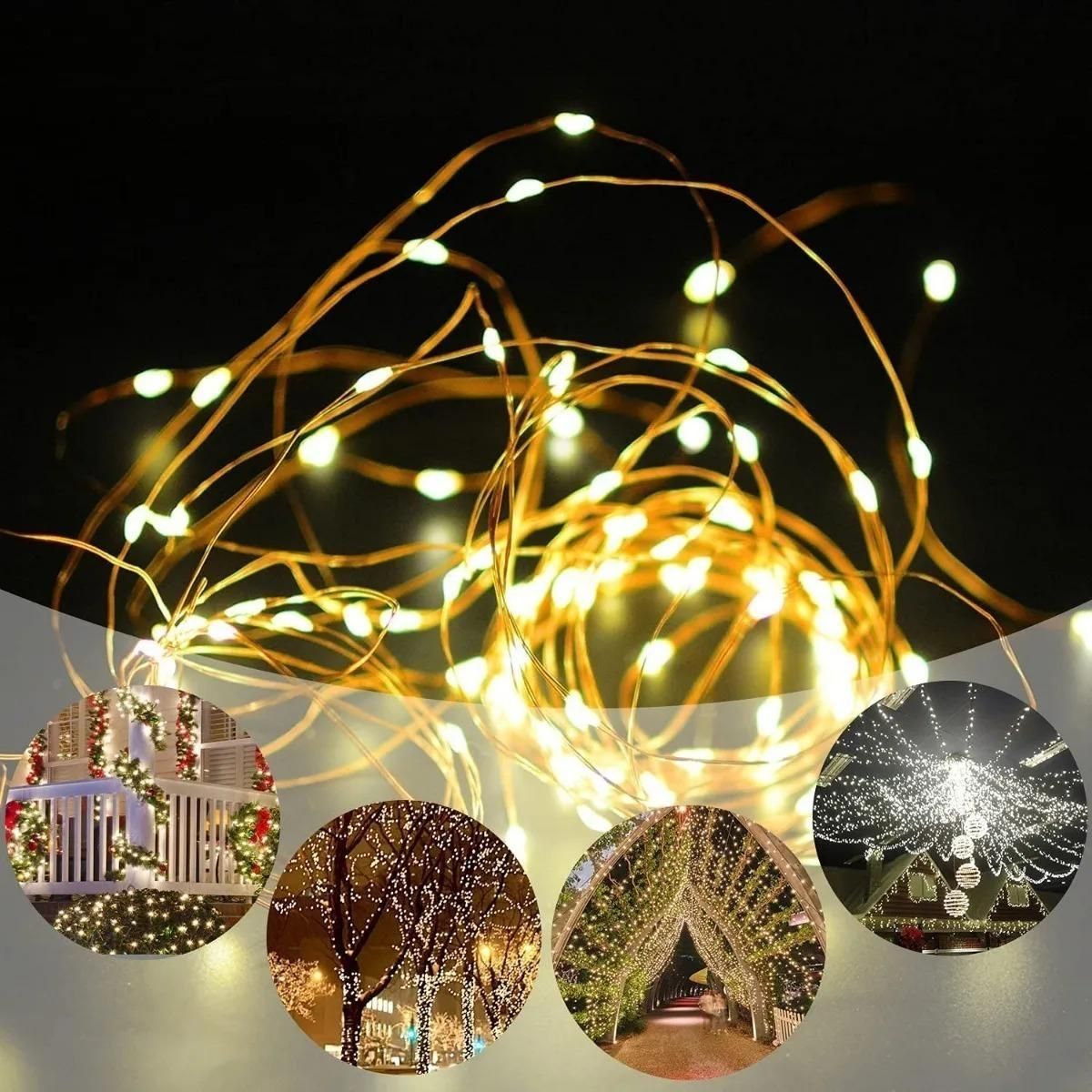 GENERICO - Guirnalda Solar de 200 LED 22 Metros para Exterior