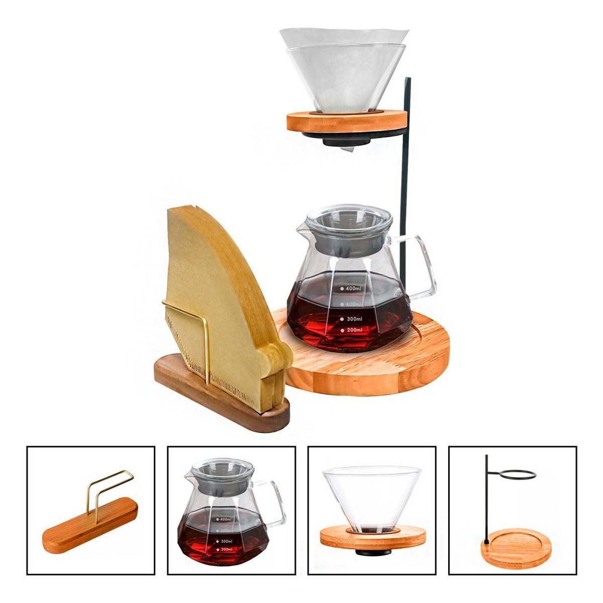 GENERICO - Juego de Tetera de 400ml con 40 Filtros para Infusiones