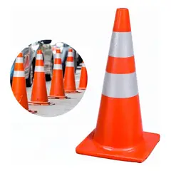 GENERICO - Cono de Seguridad Reflectante 70 cm con 2 Cintas
