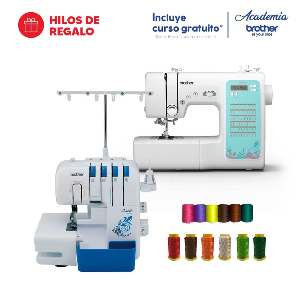 BROTHER - Máquina Coser Computarizada CS6000XL + Overlock 3534DT