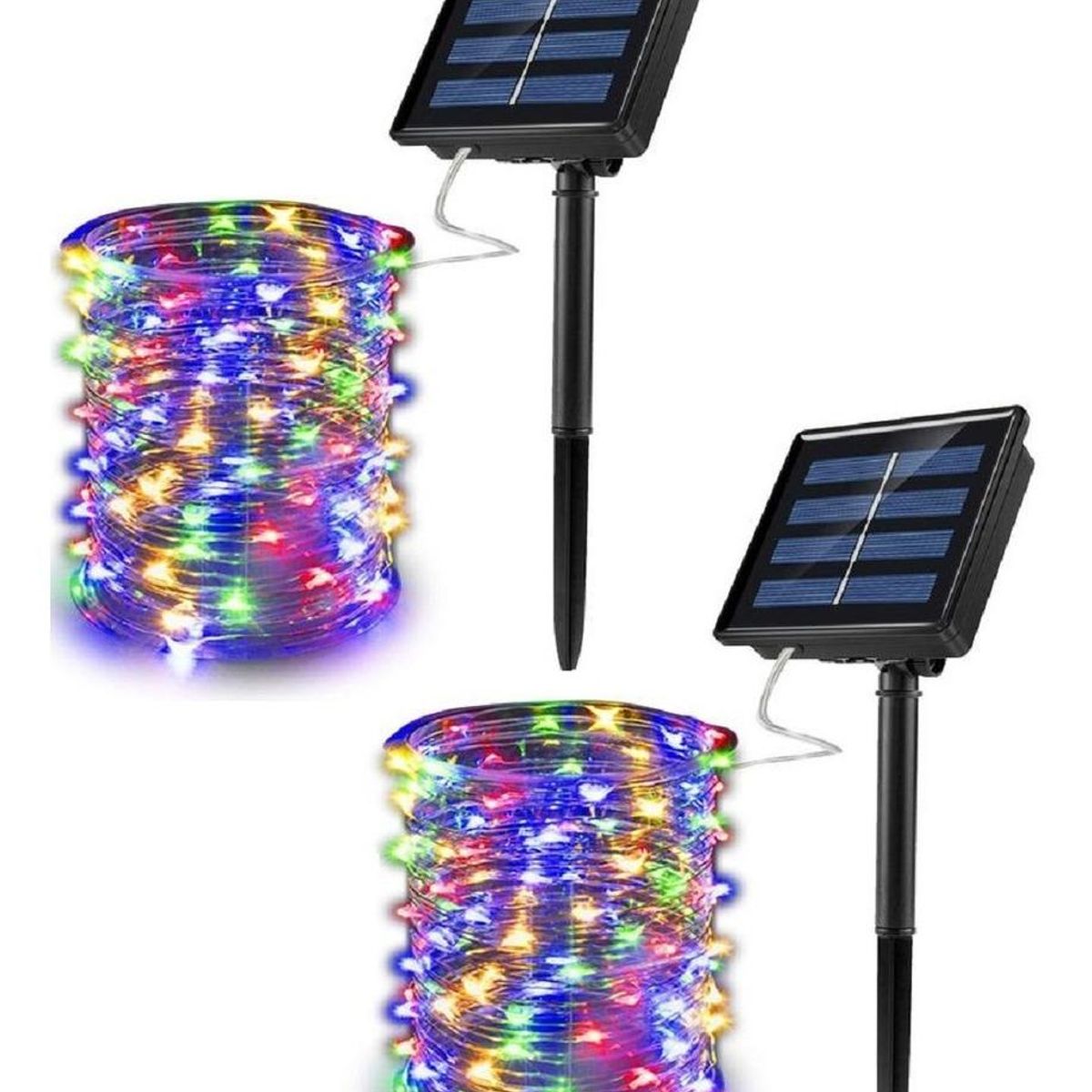 GENERICO - Set de 2 Luces de Terraza LED Solares de 12 M con 100 Luces