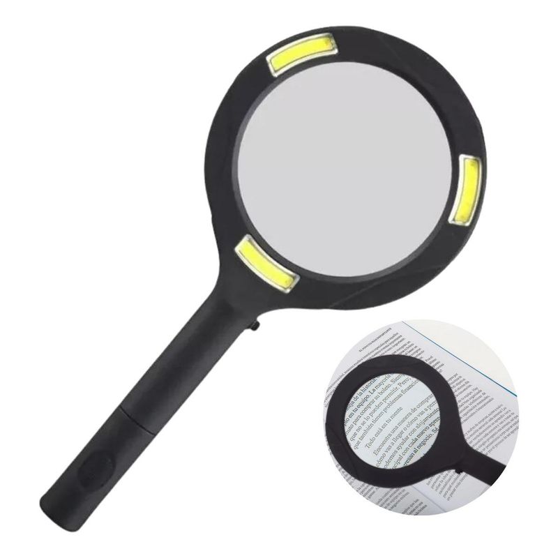 GENERICO - Lupa de Lectura LED 3X con Mango Ergonómico y 250 Lumens