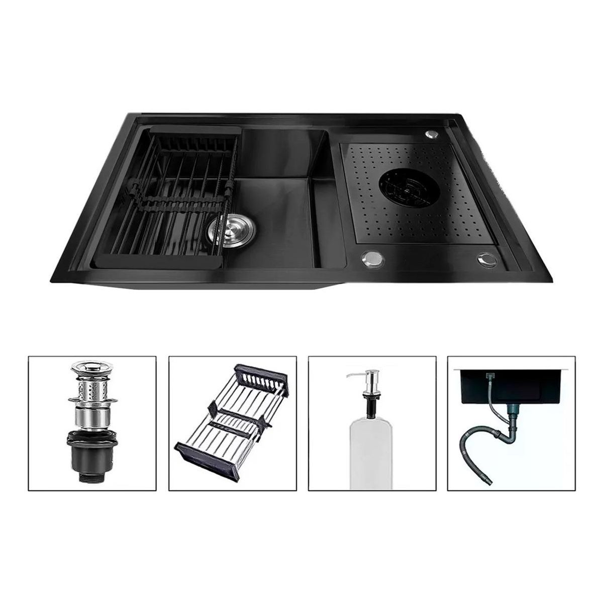 GENERICO - Lavaplatos Empotrado 80x50cm Acero Inoxidable Moderno