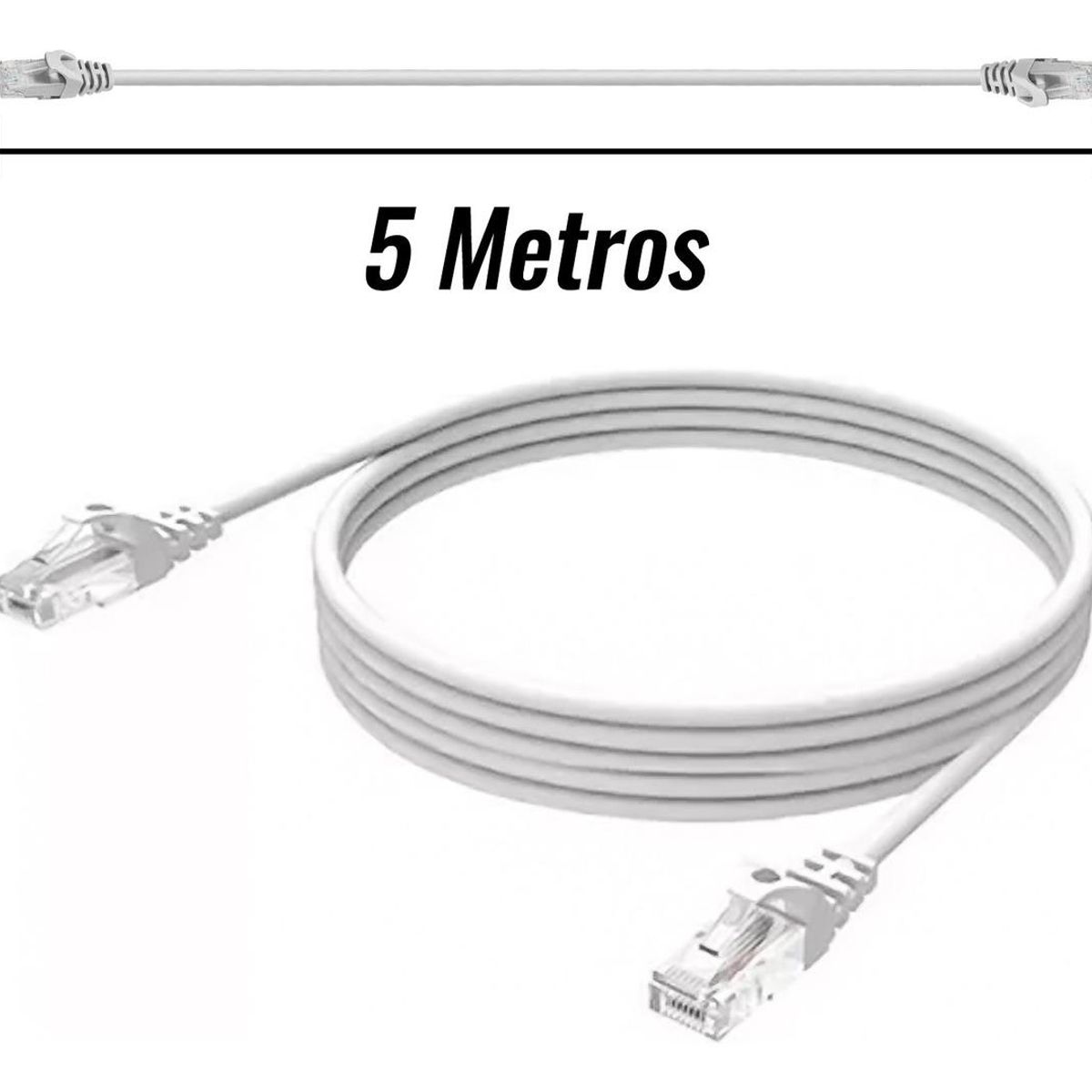 GENERICO - Cable de Red LAN RJ45 Cat 5E de 5 Metros para Conexión Estable