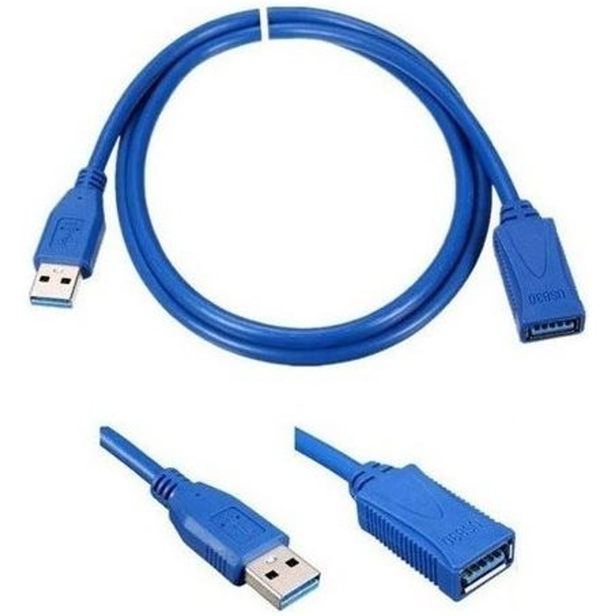 GENERICO - Cable USB Extensor 30 Macho a Hembra 1.5m Azul