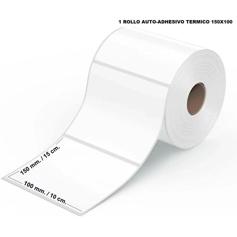 GENERICO - Rollo de Etiquetas Térmicas Autoadhesivas 100x150 mm - 500 Unidades