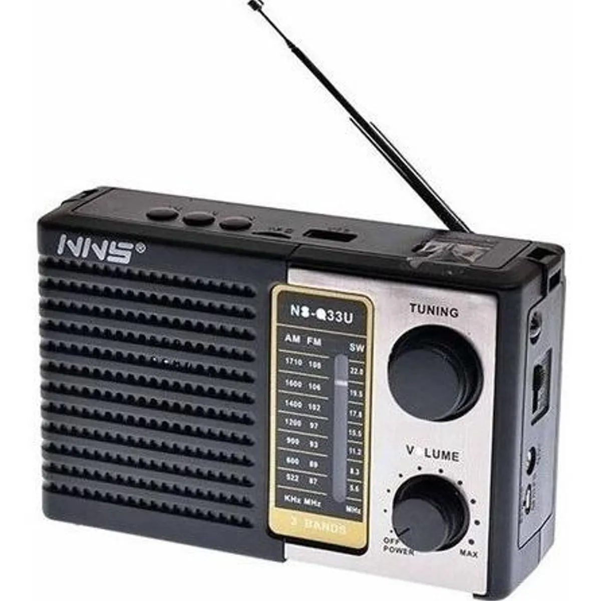 GENERICO - Radio Recargable NS-Q33U con Puertos USB y Linterna