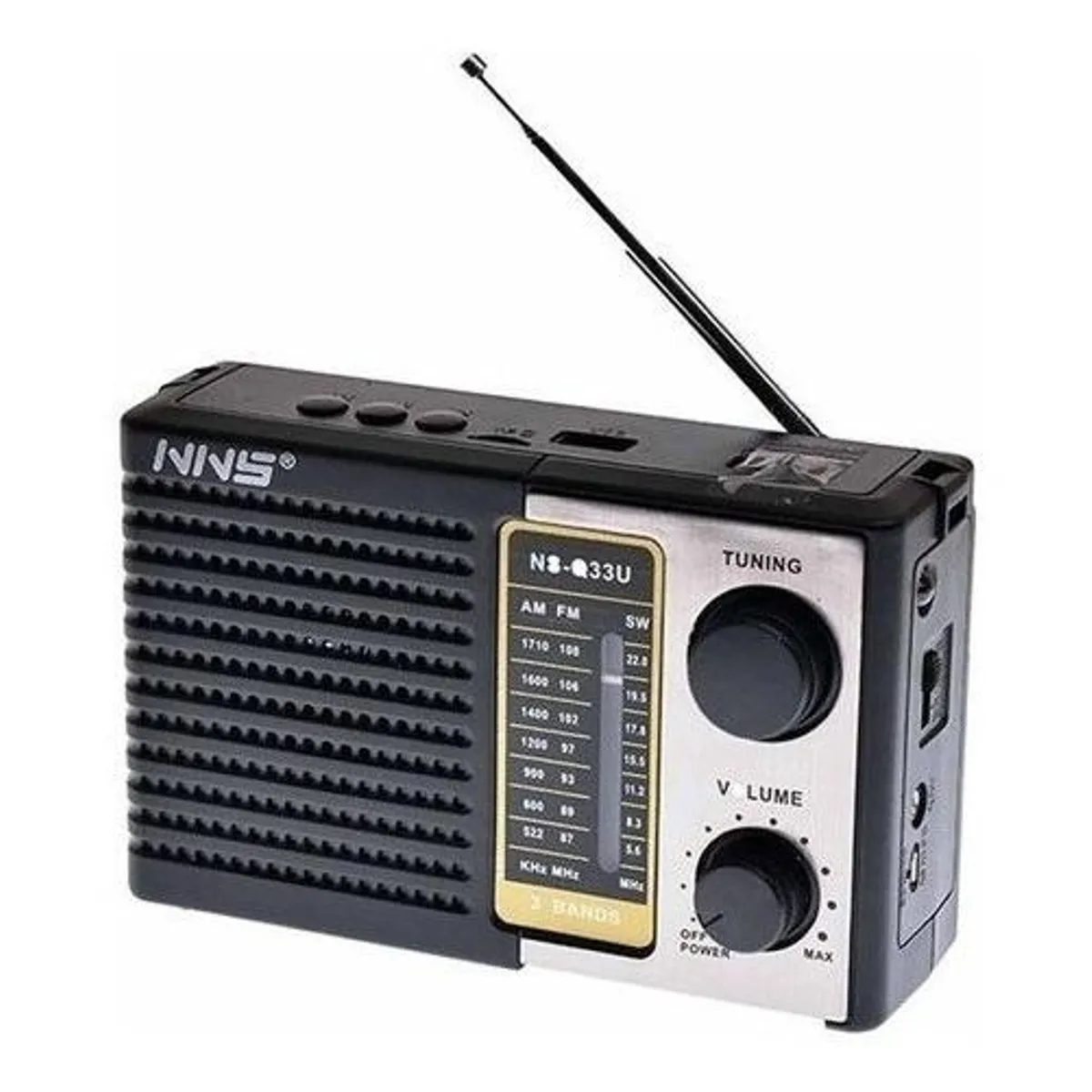 GENERICO - Radio Recargable NS-Q33U con Puertos USB y Linterna