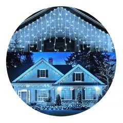 GENERICO - Cascada de Luces LED Blancas para Decoración Navideña 4m 120 LEDs