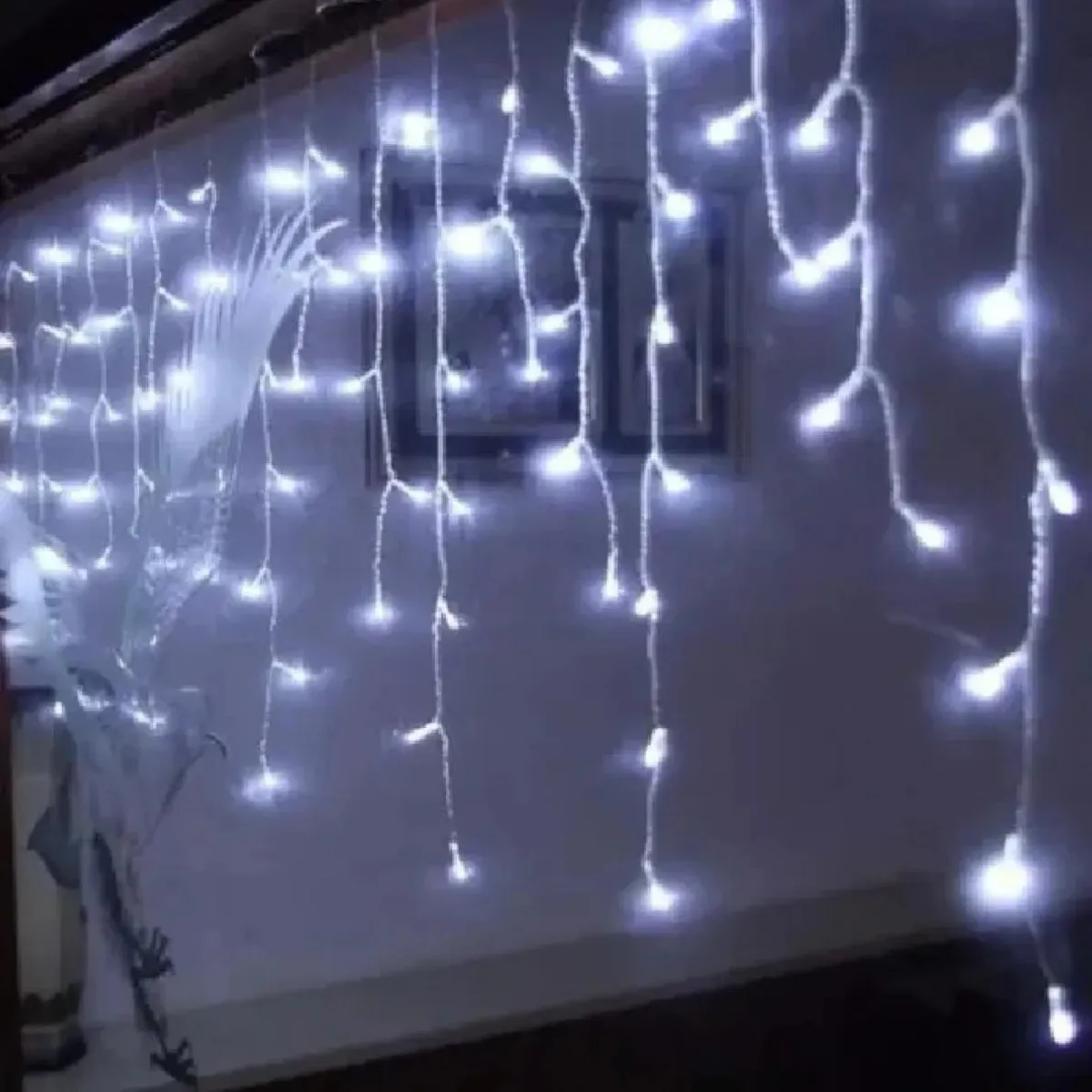 GENERICO - Cascada de Luces LED Blancas para Decoración Navideña 4m 120 LEDs