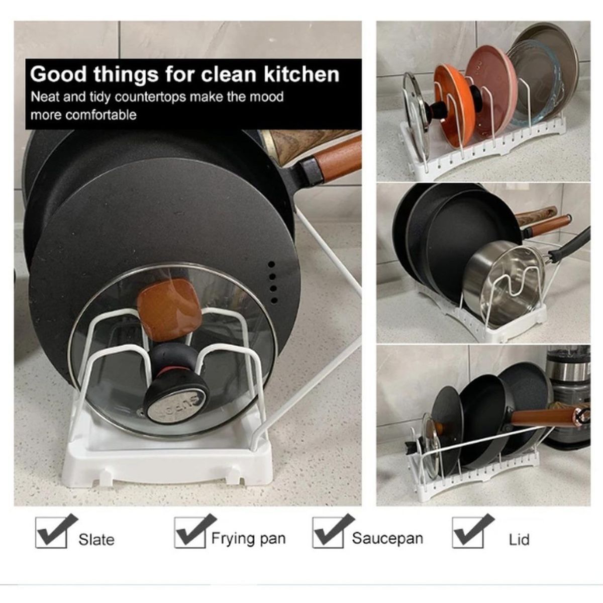 GENERICO - Escurridor de Platos y Ollas Ajustable para Cocina