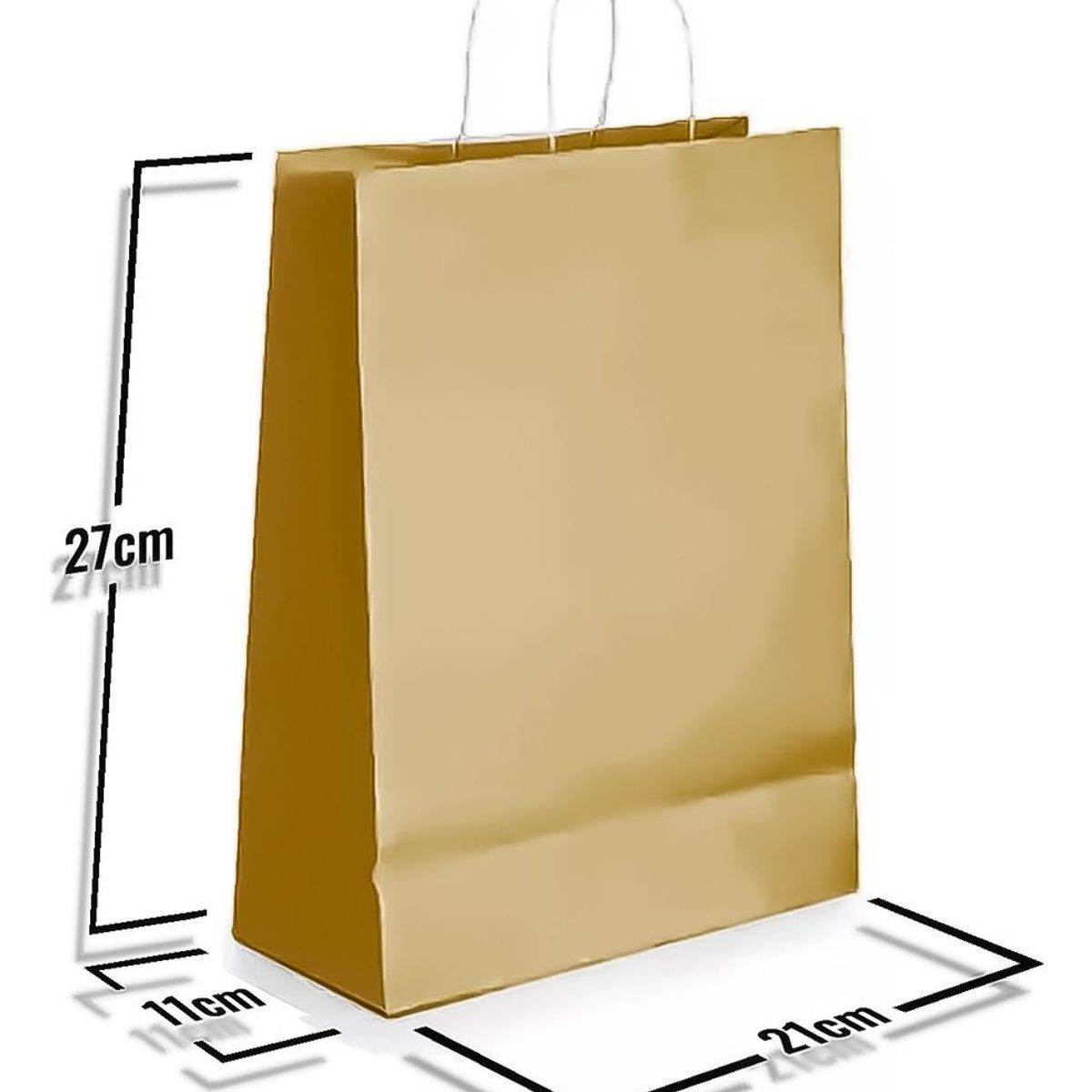 GENERICO - Bolsas de Papel Kraft para Regalo 27x21x11 cm Pack de 50