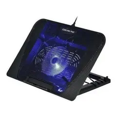 GENERICO - Ventilador Base Gamer N151 Ajustable con Luz LED Azul