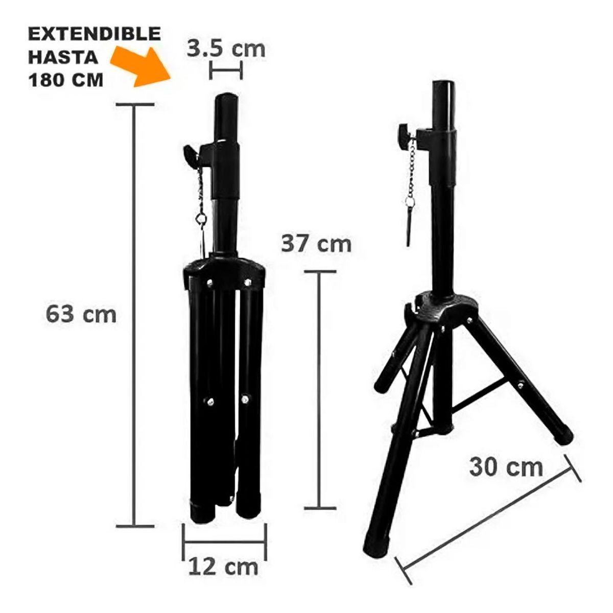 GENERICO - Atril Soporte de Parlante Tripode Metalico Regulable 180 cm
