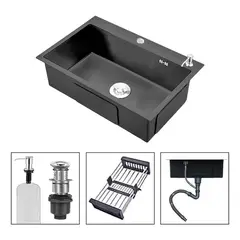 GENERICO - Lavaplatos Sobrepuesto de Acero Inoxidable 60x45cm