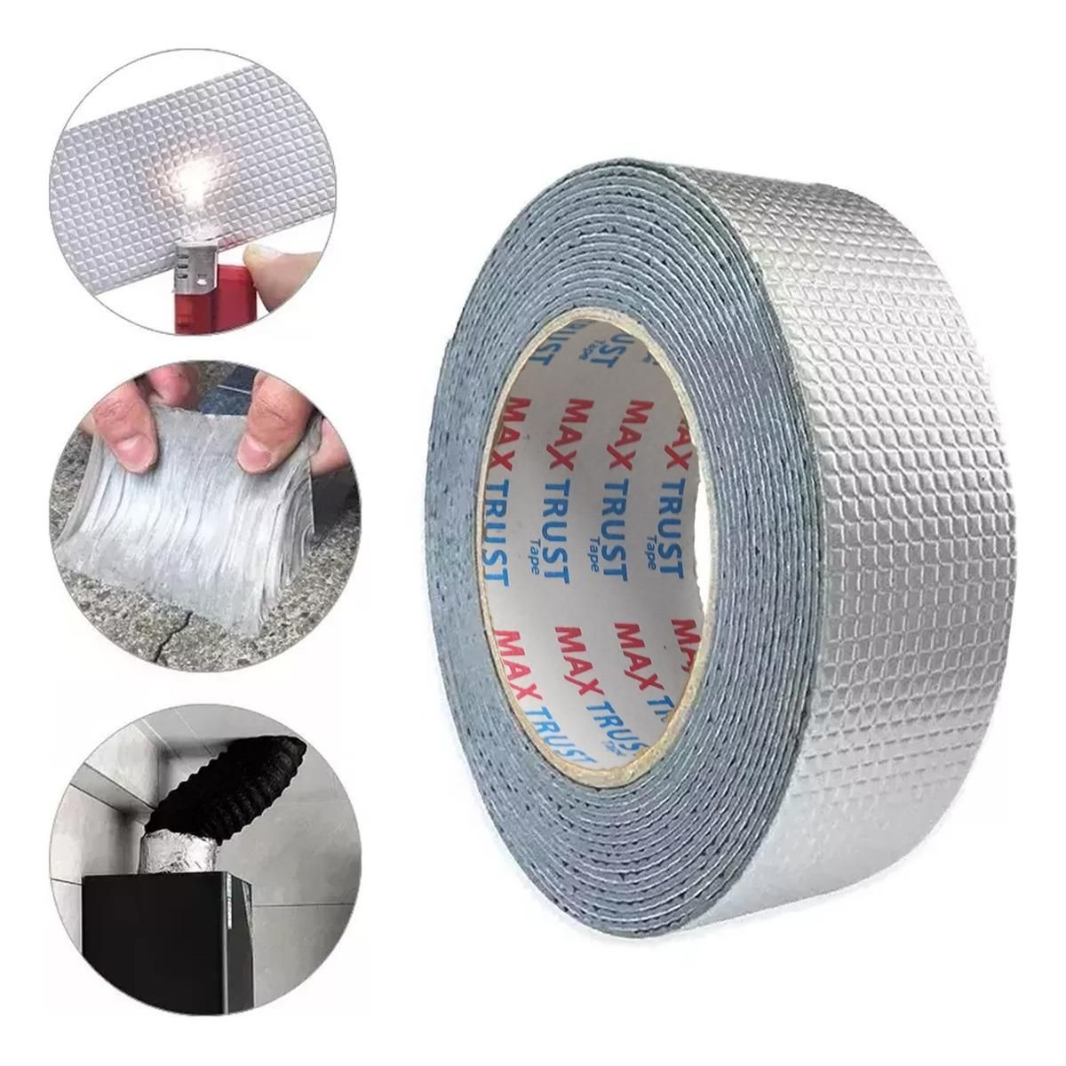 GENERICO - Cinta Selladora Butilo Impermeable 10mts x 5cm para Reparaciones