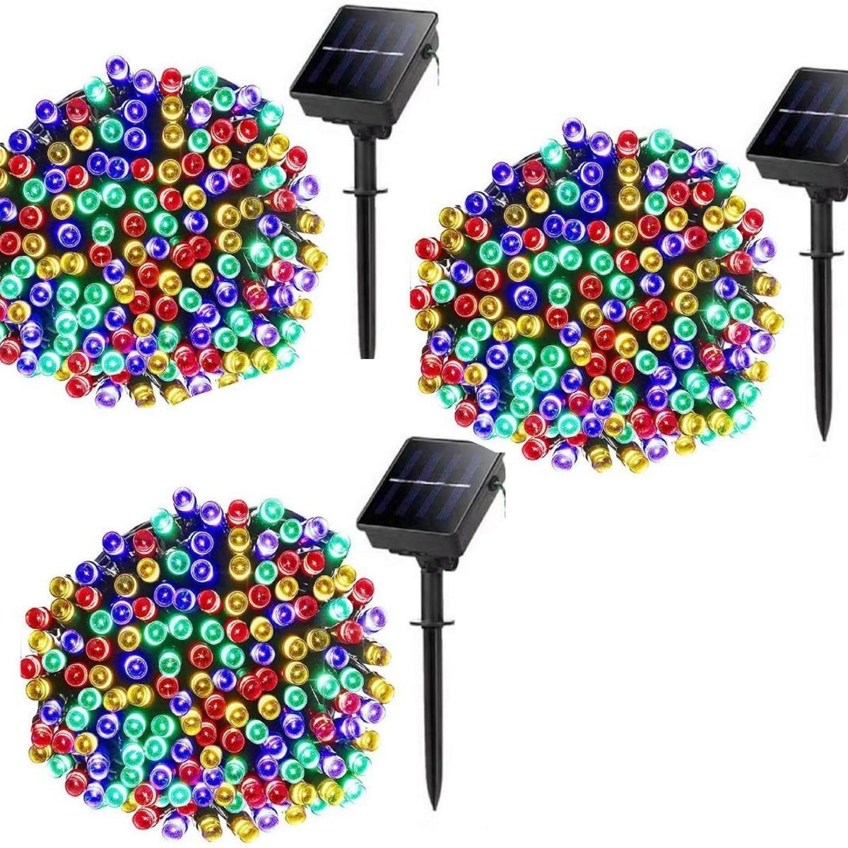 GENERICO - Guirnaldas Solares LED para Jardín 3 Piezas 200 Luz 21m