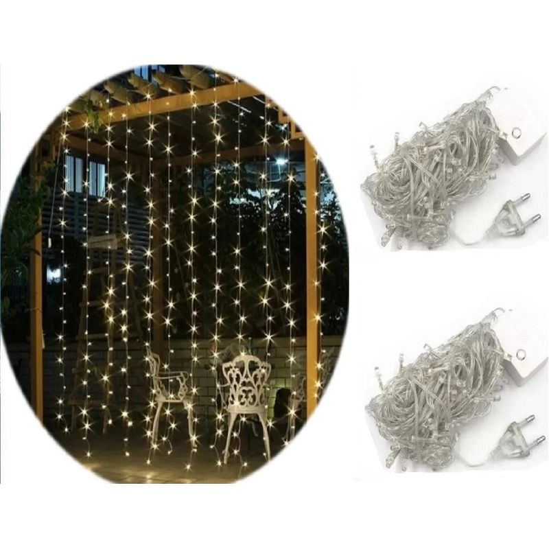 GENERICO - Cascada de Luces de Navidad 320 LED Amarillas 3x2m