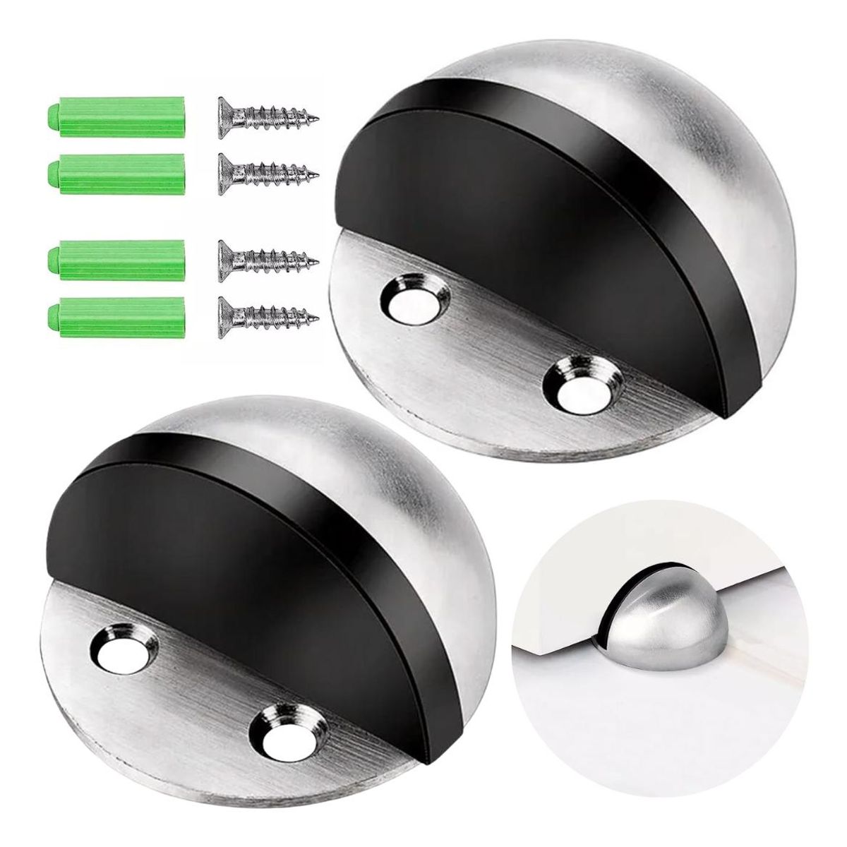 GENERICO - Topes de Puerta Media Luna 2 Piezas Previene Golpes