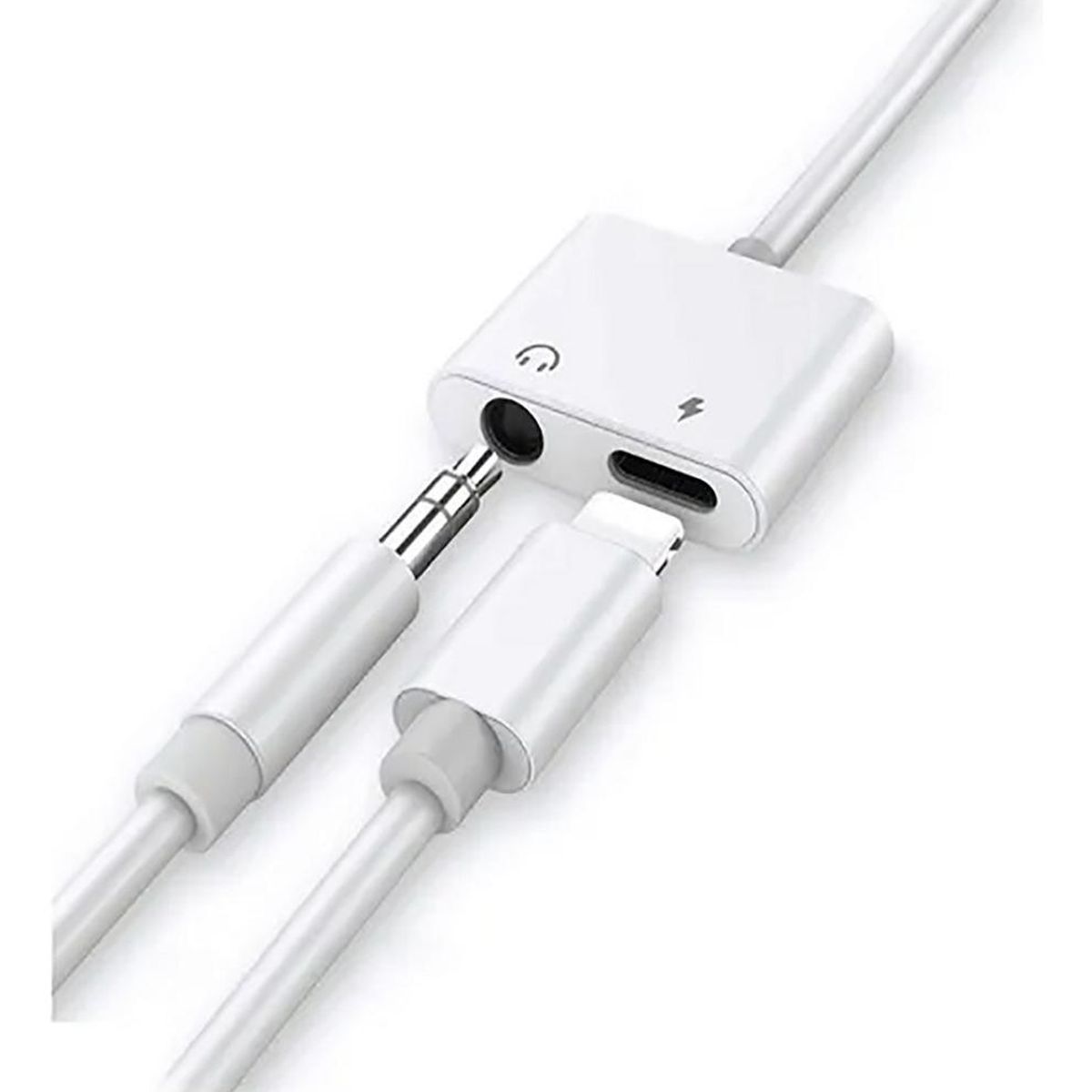 GENERICO - Adaptador de Audífonos Lightning a 35 mm para iPhone Blanco
