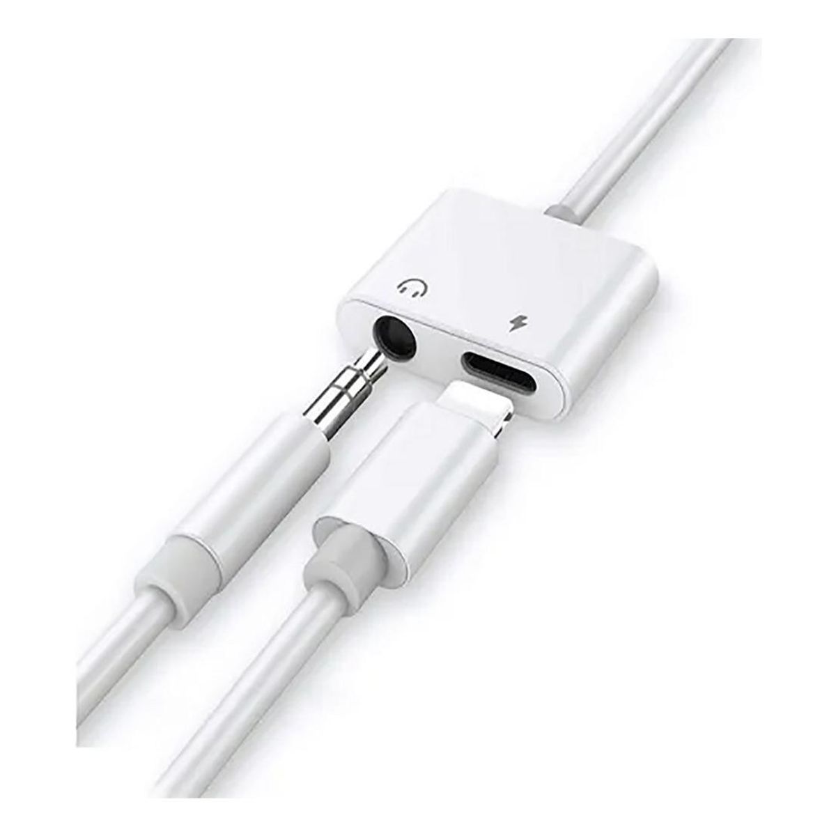 GENERICO - Adaptador de Audífonos Lightning a 35 mm para iPhone Blanco