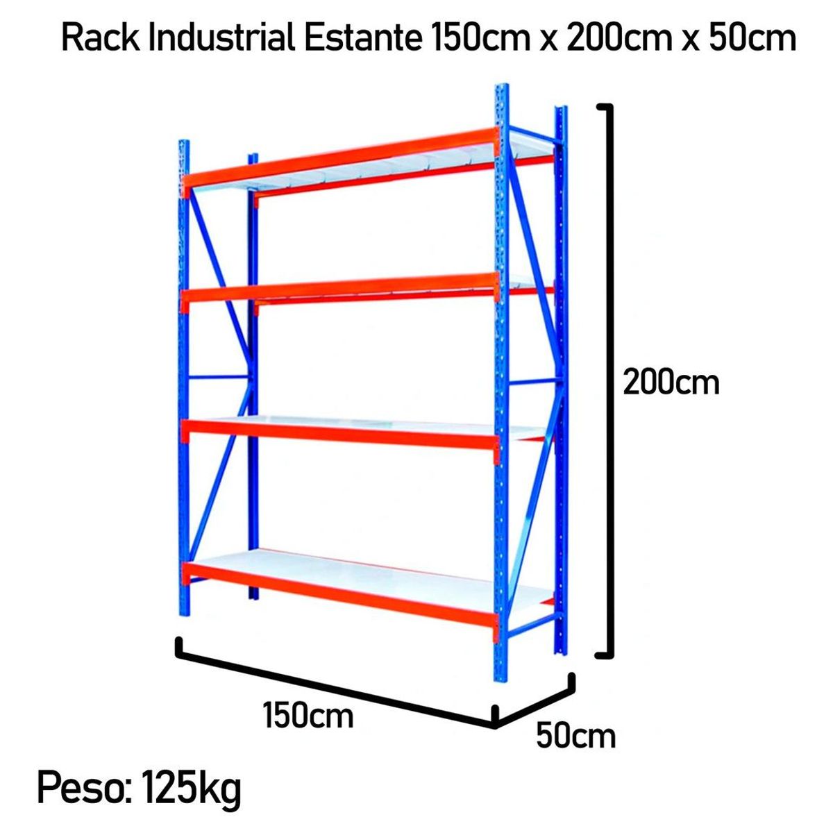 GENERICO - Pack de 2 Estantes Metálicos Sin Pernos 150x200x50cm