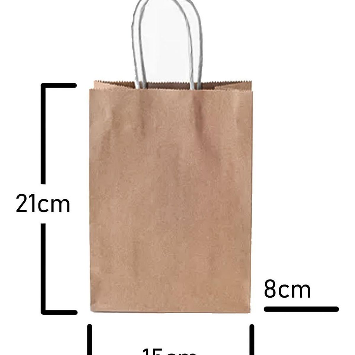 GENERICO - Bolsas Ecológicas de Papel Kraft con Asa - Pack de 50 Unidades