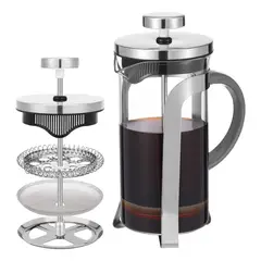GENERICO - Cafetera Prensa Francesa de Vidrio y Cromado 350ml