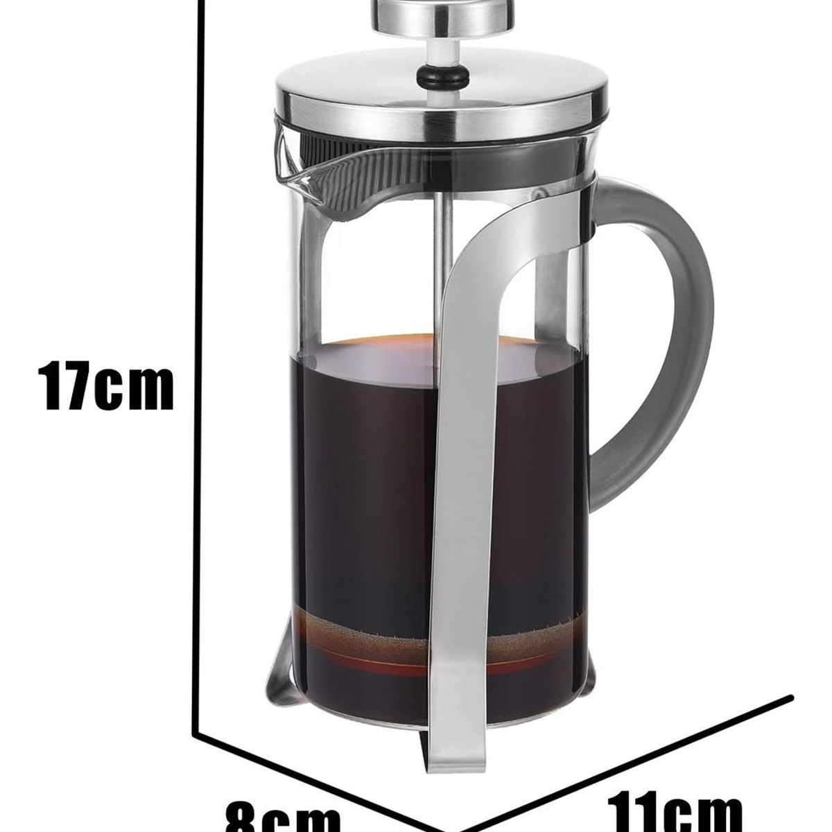 GENERICO - Cafetera Prensa Francesa de Vidrio y Cromado 350ml