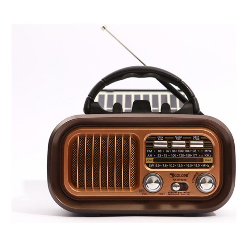 GENERICO - Radio Bluetooth Multifunción Portátil Solar Vintage