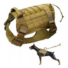 GENERICO - Arnés Táctico de Nylon para Perros Grandes Cómodo y Durable