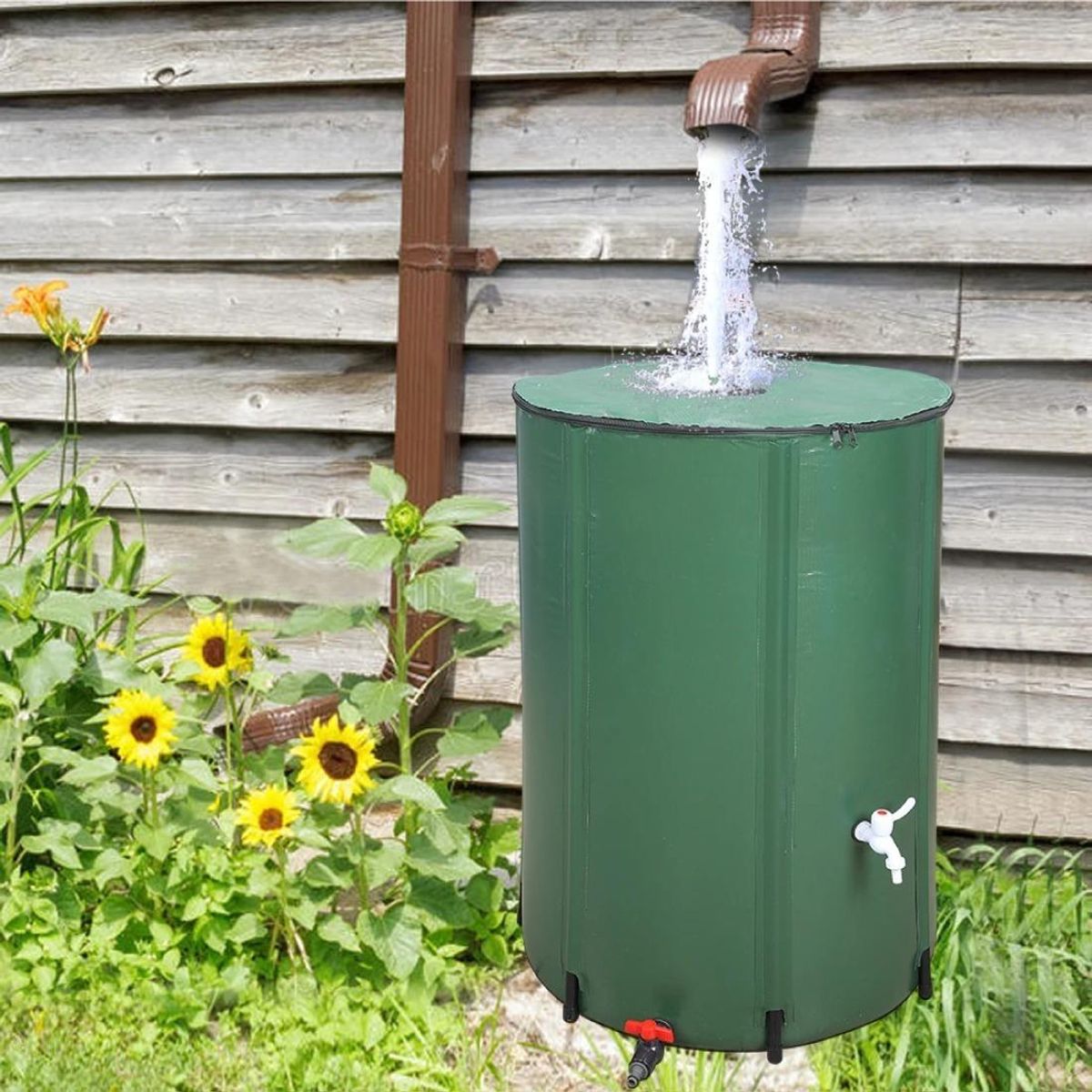 GENERICO - Estanque de Agua de 200 Litros Plegable de PVC Verde.