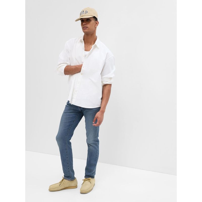 GAP - Jeans Slim Con Washwell Medium Indigo Hombre Celeste