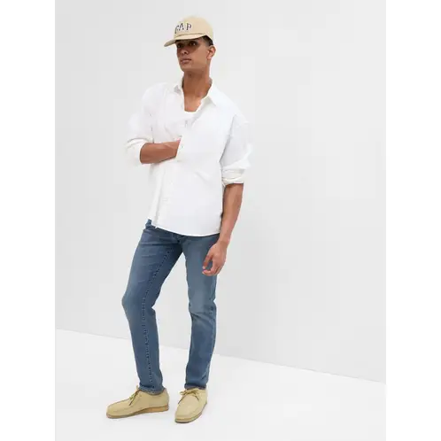 GAP - Jeans Slim Con Washwell Medium Indigo Hombre Celeste