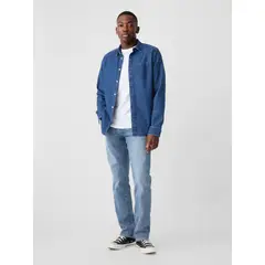 GAP - Jeans Hombre Slim Con Washwell Medium Indigo Celeste