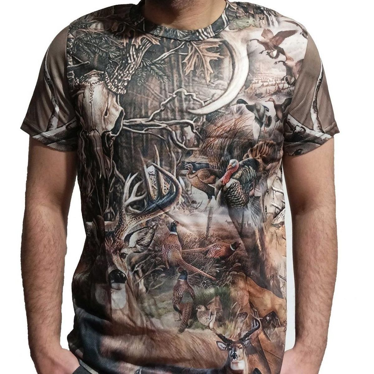 GENERICO - Polera Camuflada para Caza y Pesca de Manga Corta