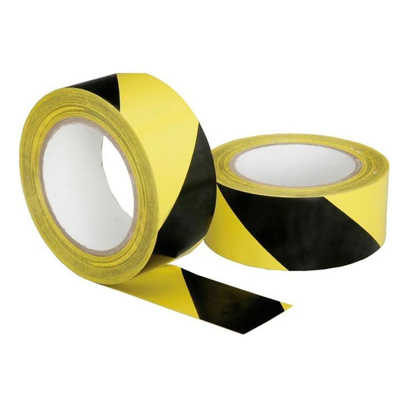 GENERICO - Cinta Delimitadora Adhesiva AmarilloNegro de 50mm x 30m