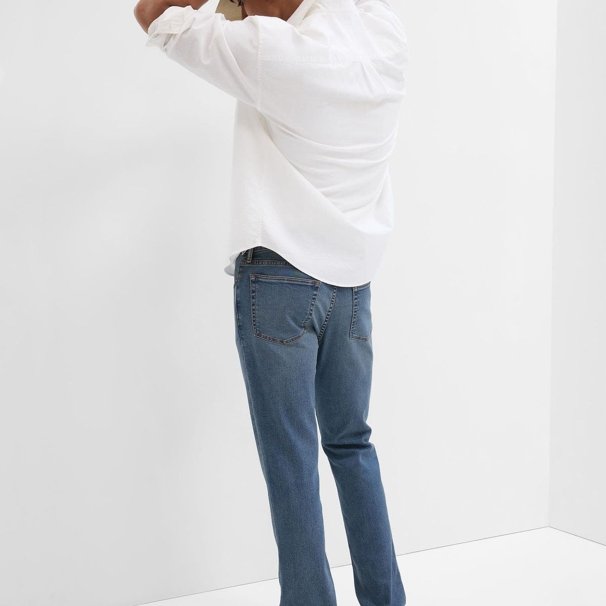 GAP - Jeans Slim Con Washwell Medium Indigo Hombre Celeste