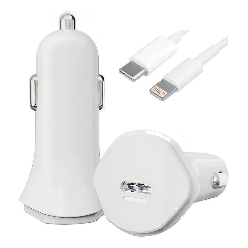 GENERICO - Cargador de Auto Tipo C a Lightning 20W para iPhone