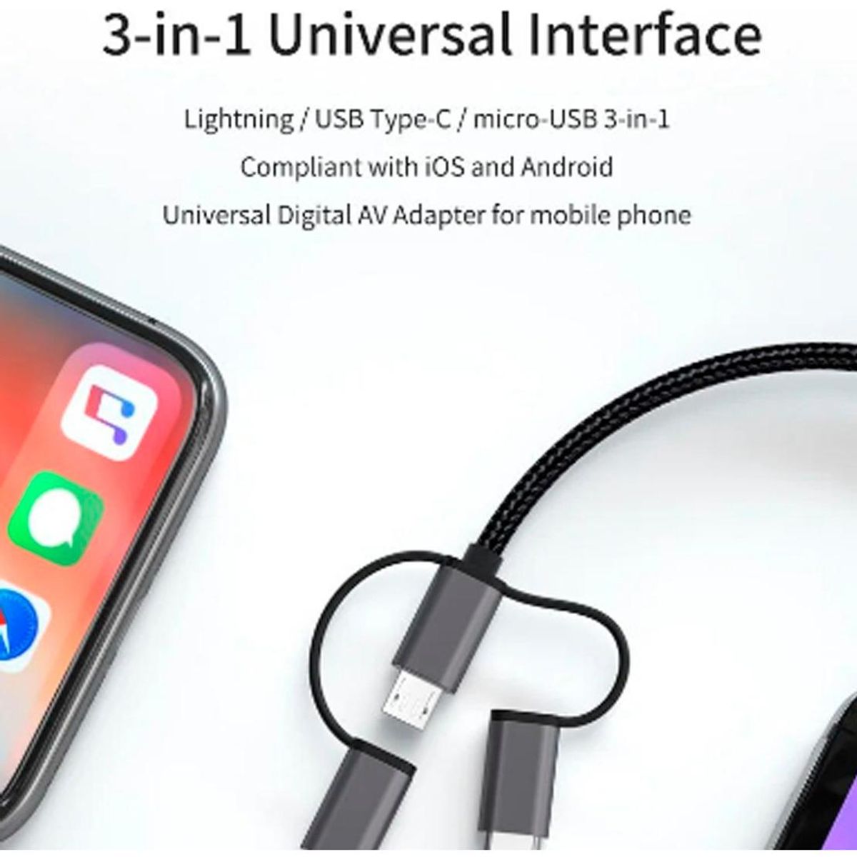 GENERICO - Adaptador HDMI MHL para iPhone y dispositivos USB-C