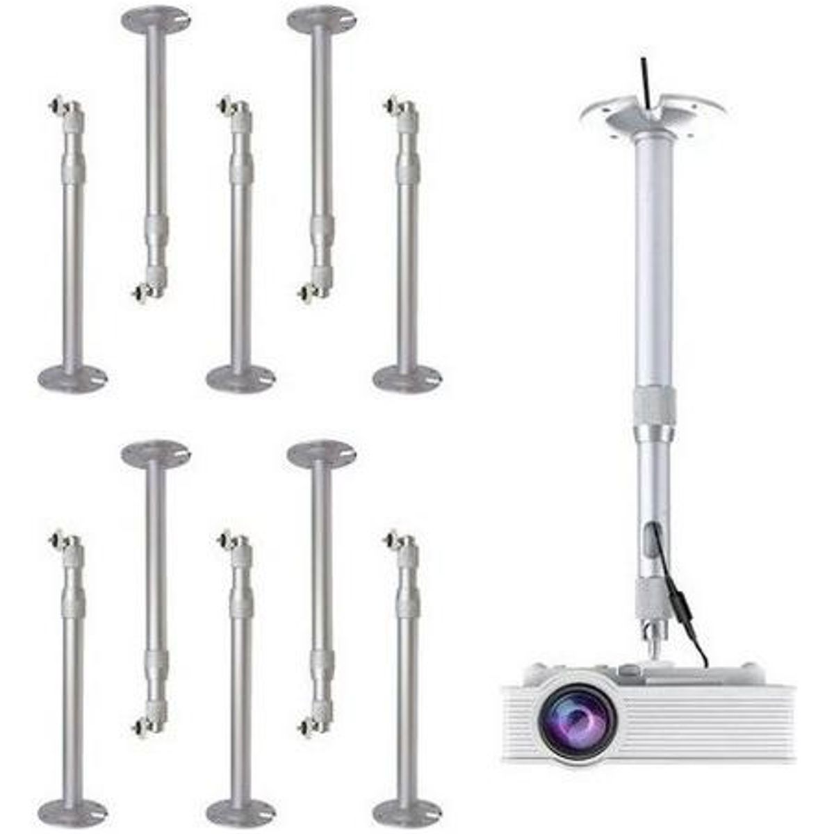 GENERICO - Soporte de Techo para Proyector con Brazo Ajustable - Pack de 10