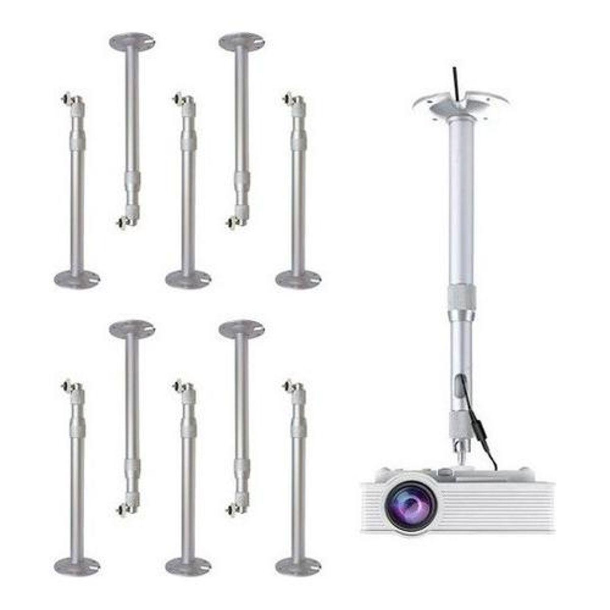 GENERICO - Soporte de Techo para Proyector con Brazo Ajustable - Pack de 10