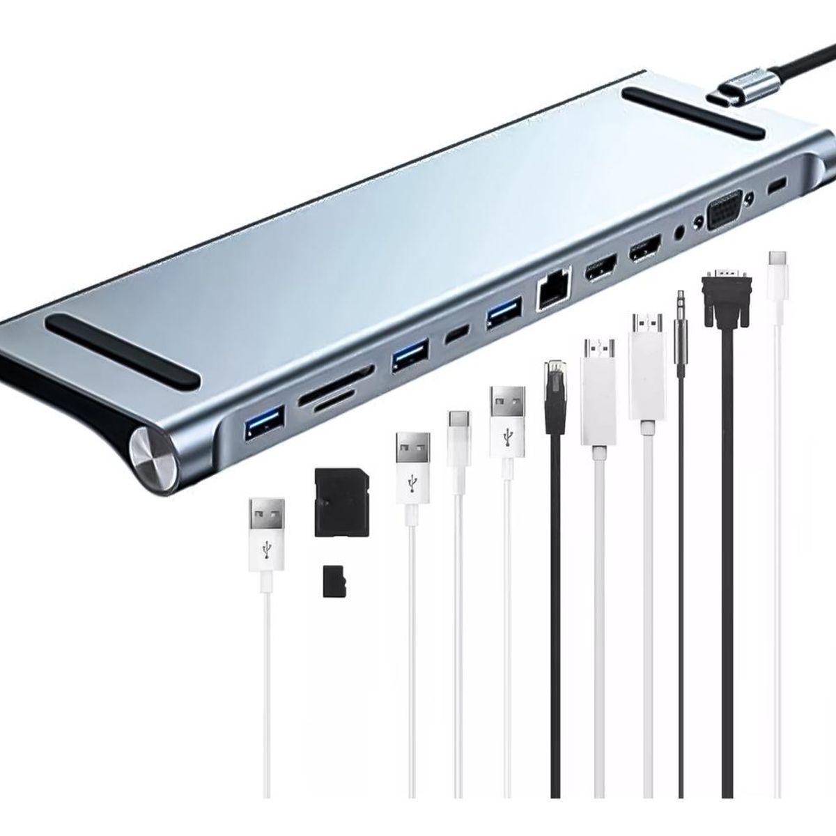 GENERICO - Hub USB Tipo C 12 en 1 para Notebook con HDMI y Ethernet