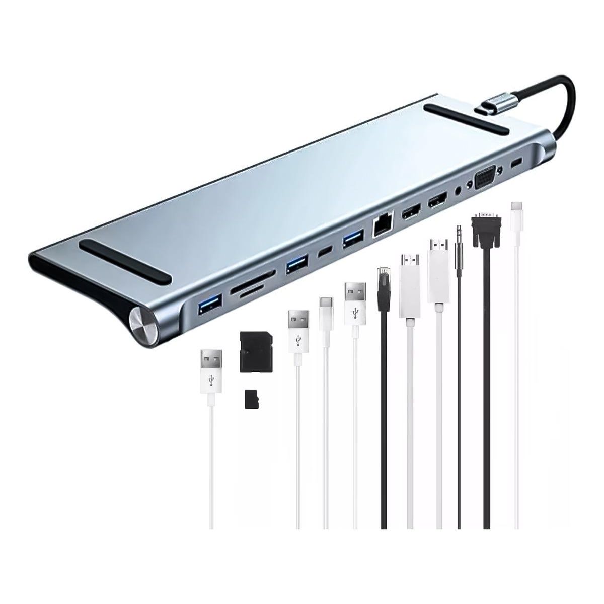 GENERICO - Hub USB Tipo C 12 en 1 para Notebook con HDMI y Ethernet